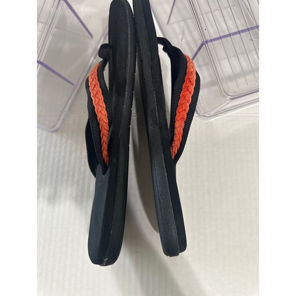 Rainbow Sandals Womens Flip Flops Black Orange Braided Straps - Picture 5 of 9